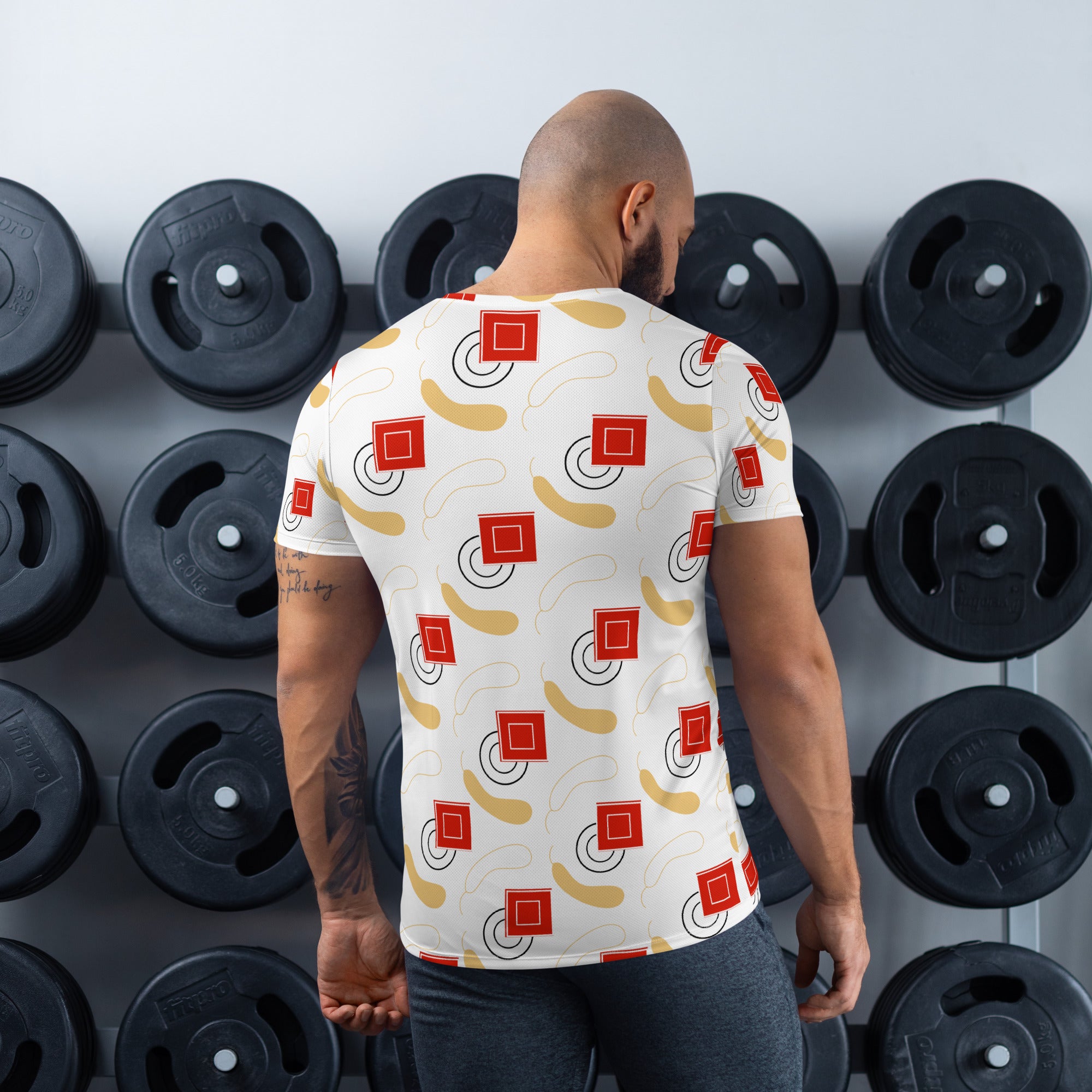 All-Over Print Men's Athletic T-shirt | The Gourd Textile - Weshalo World 