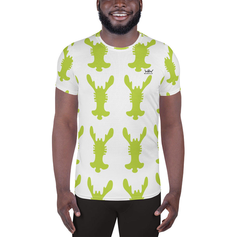All-Over Print Men's Athletic T-shirt | The Rabbit Ear Textile - Weshalo World 