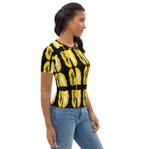 Women's T-shirt | TheMusic Face Note Textile - Weshalo World 